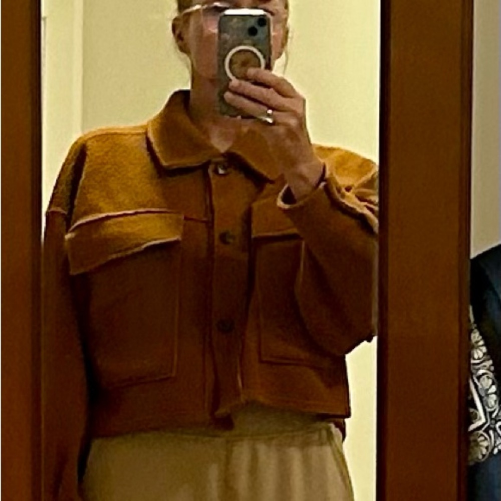 Women’s Boxy Free People Brown Teddy Jacket - Picture 3 of 8